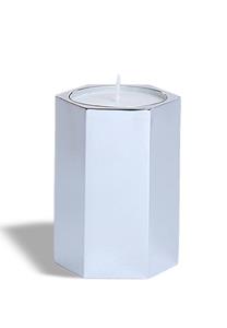 Urnwebshop Miniurn met Waxinelichtje Nikkel Look (0.2 liter)
