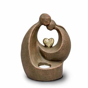 Urnwebshop Kleine Keramische Art Urn Verlichte Troost met Hart (1 liter)