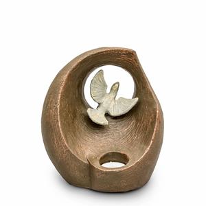 Urnwebshop Kleine Keramische Art Urn Verlichte Vredesduif (1 liter)