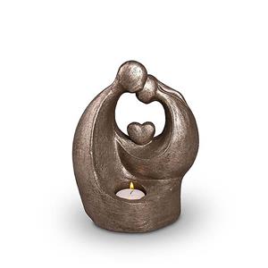 Urnwebshop Keramische Art Urn Verlichte Troost met Hart Zilver (1 liter)