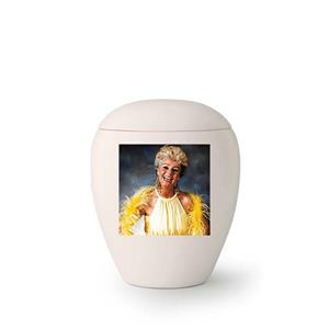 Urnwebshop Kleine Keramische Urn met Eigen Foto (0.5 liter)