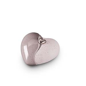 Urnwebshop Kleine Keramische Hart Urn Double Grey (1.4 liter)