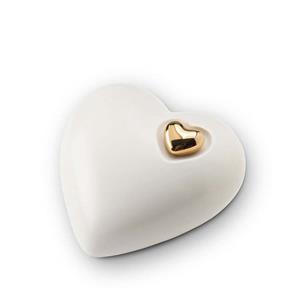 Urnwebshop Middelgrote Keramische Hart Urn Matwit (1.4 liter)