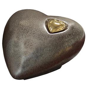 Urnwebshop Grote Keramische Hart Urn Zwartgrijs (3.8 liter)