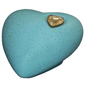 Urnwebshop Grote Keramische Hart Urn Blauw (3.8 liter)