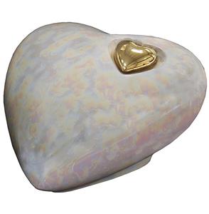 Urnwebshop Grote Keramische Hart Urn Marmer-Grijs (3.8 liter)