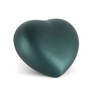 Urnwebshop Middelgrote Hart Urn Fluweelgroen (1.5 liter)