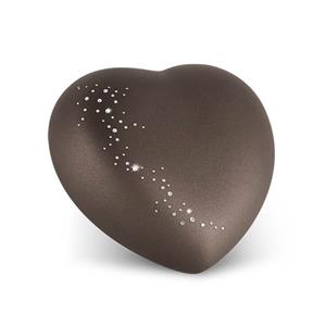 Urnwebshop Middelgrote Hart Urn Siena, Swarovski Sterrenregen (1.5 liter)