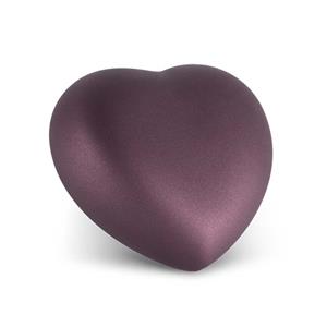 Urnwebshop Middelgrote Hart Urn Fluweel Berry (1.5 liter)