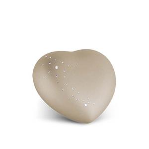Urnwebshop Kleine Hart Urn Champagne, Swarovski Sterrenregen (0.5 liter)