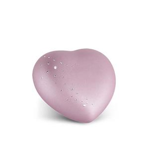Urnwebshop Kleine Hart Urn Rosé, Swarovski Sterrenregen (0.5 liter)