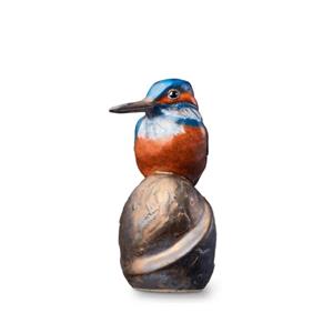 Urnwebshop Keramische Miniurn IJsvogel op Rots (0.3 liter)