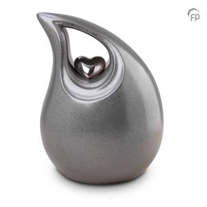 Urnwebshop Grote Keramische Traan Urn Grey Metallic (3.8 liter)
