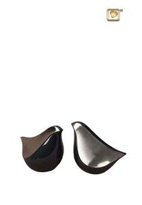 Urnwebshop Lovebird Miniurnen Voordeelset Midnight - Matzilver (2 maal 0.05 liter)