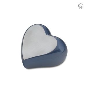 Urnwebshop Mini Odyssee Hart Urn Blauw - Zilver (0.08 liter)