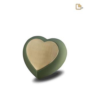 Urnwebshop LoveUrns Design Harturn Matgoud - Saliegroen (0.05 liter)