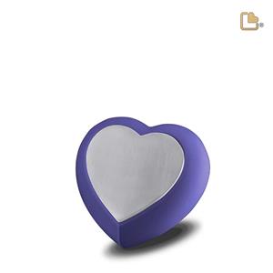 Urnwebshop LoveUrns Design Harturn Matzilver - Marineblauw (0.05 liter)