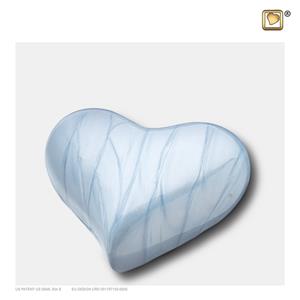 Urnwebshop LoveUrns Design Hart Urn Blauw Gemarmerd (0.05 liter)