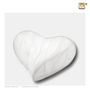 Urnwebshop LoveUrns Design Hart Urn Wit Gemarmerd (0.05 liter)