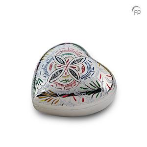 Urnwebshop Mini Hart Urn Glimmend Zilver Bloemhulde (0.08 liter)