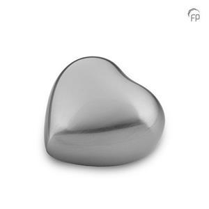 Urnwebshop Mini Hart Urn Geborsteld Zilver (0.08 liter)
