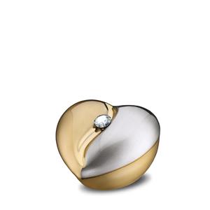 Urnwebshop Mini HeartFelt Harturn Geborsteld Goud - Zilver (0.1 liter)
