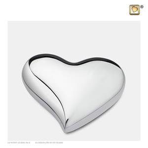 Urnwebshop LoveUrns Design Hart Urn Shiny Zilver (0.05 liter)