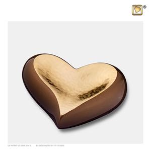 Urnwebshop LoveUrns Design Hart Urn Golden Brown - Gehamerd Goud (0.05 liter)
