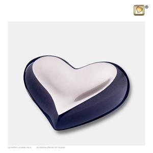 Urnwebshop LoveUrns Design Hart Urn Midnight Black - Matzilver (0.05 liter)