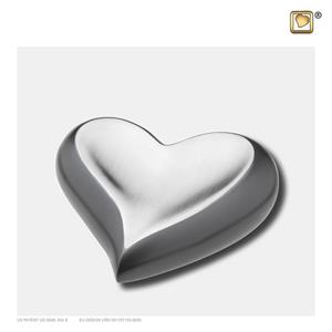 Urnwebshop LoveUrns Design Hart Urn Leikleurig - Matzilver (0.05 liter)