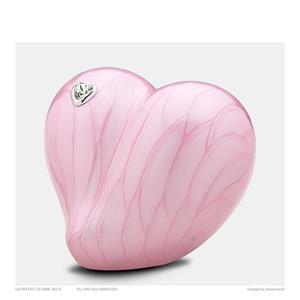 Urnwebshop Kleine LoveHeart Urn Roze Gemarmerd met Swarovski (0.65 liter)