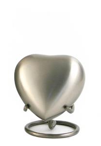 Urnwebshop Classic Pewter Hart Urn, inclusief Standaard (0.11 liter)