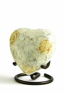 Urnwebshop Glenwood White Marble Hart Urn, inclusief Standaard (0.11 liter)