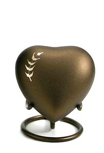 Urnwebshop Aria Wheat Hart Urn, inclusief Standaard (0.11 liter)
