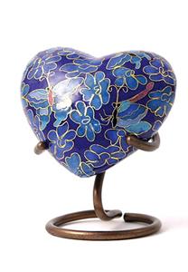 Urnwebshop Etienne Butterfly Cloisonne Hart Urn, inclusief Standaard (0.11 liter)