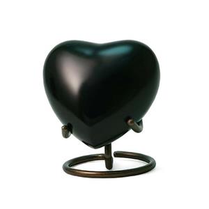 Urnwebshop Satori Pearl Onyx Hart Urn, inclusief Standaard (0.08 liter)
