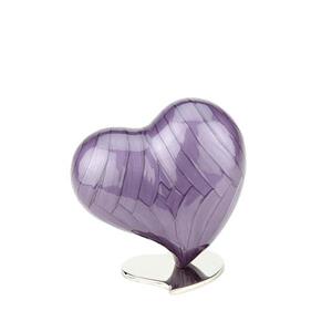 Urnwebshop Mini Mother of Pearl Hart Urn Purple (0.15 liter)