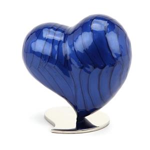 Urnwebshop Middelgrote Mother of Pearl Hart Urn Saffier (1.5 liter)