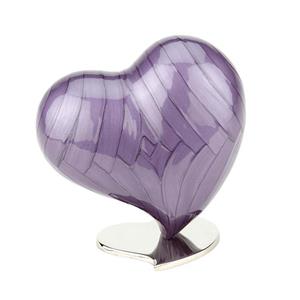 Urnwebshop Middelgrote Mother of Pearl Hart Urn Purple (1.5 liter)