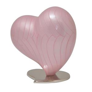 Urnwebshop Middelgrote Mother of Pearl Hart Urn Pink (1.5 liter)
