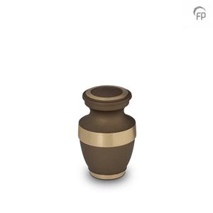 Urnwebshop Klassieke Mini Urn Bruin - Messing Sierranden (0.05 liter)