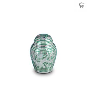 Urnwebshop Messing Mini Urn Vogels Groen (0.05 liter)