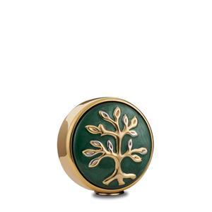 Urnwebshop Tree of Life Miniurn Parelgroen, Gepolijst Goud (0.1 liter)