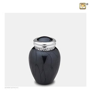Urnwebshop Mini Blessing Urn Zwartmarmer, Zilver Sierrand (0.085 liter)