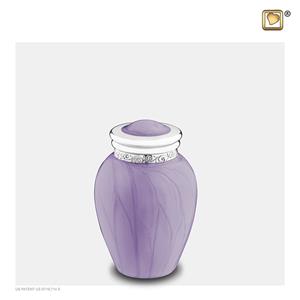 Urnwebshop Mini Blessing Urn Lavendel Gemarmerd, zilver (0.085 liter)