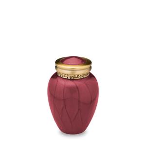 Urnwebshop Mini Blessing Urn Roodmarmer, Gouden Sierrand (0.085 liter)