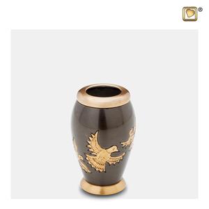 Urnwebshop Messing Mini Urn Matgouden Duiven (0.05 liter)