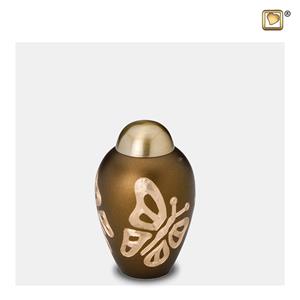 Urnwebshop Messing Mini Vaasurn Golden Brown Vlinders (0.05 liter)