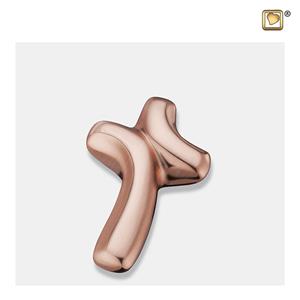 Urnwebshop Mini Design Kruis Urn Mat Rozegoud (0.045 liter)