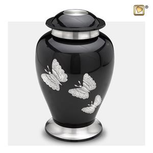 Urnwebshop Grote LoveUrns Urn Midnight Black, Vlinders (3.2 liter)